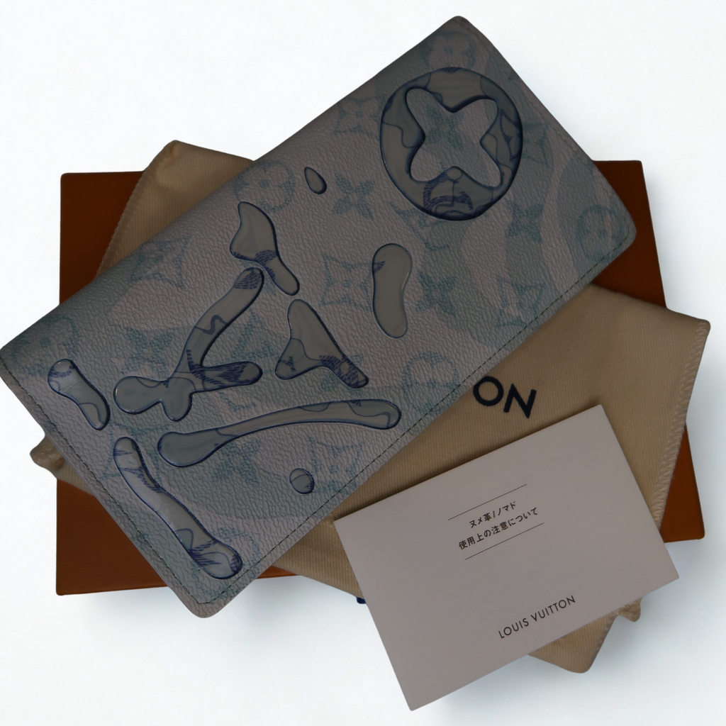 Louis Vuitton Brazza Wallet [Limited Edition] Aqua Garden Monogram
