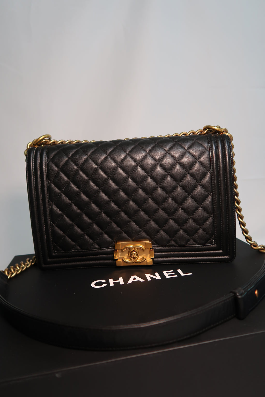 Chanel - Medium Boy Bag Black Lambskin
