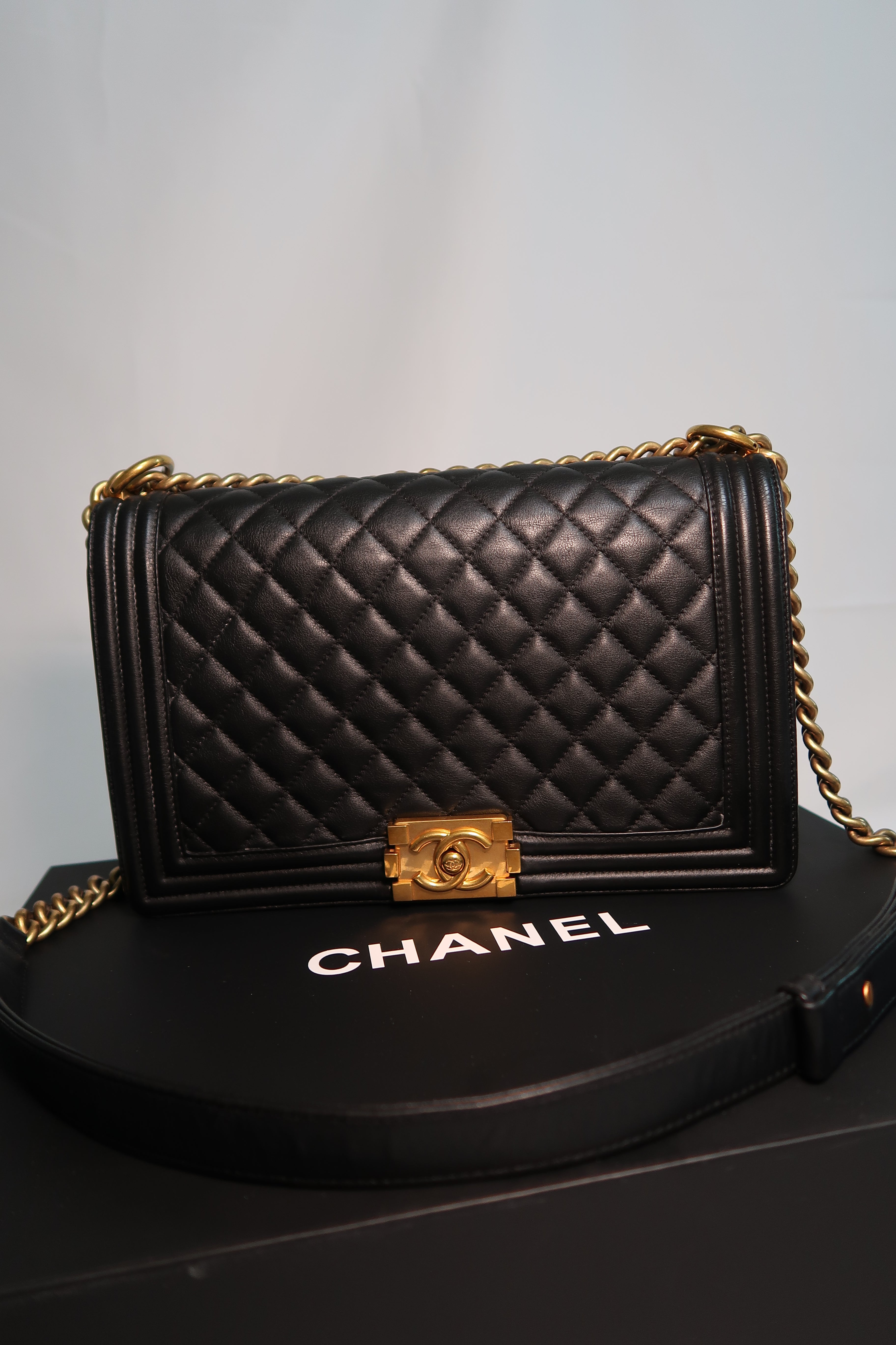 Chanel - Medium Boy Bag Black Lambskin