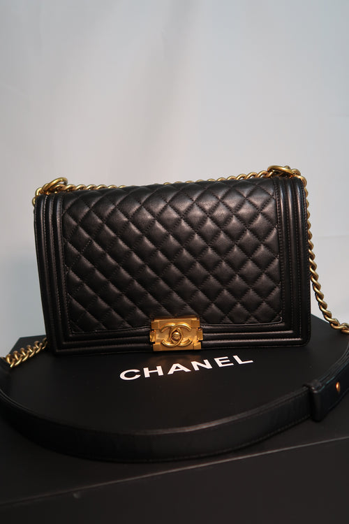Chanel - Medium Boy Bag Black Lambskin