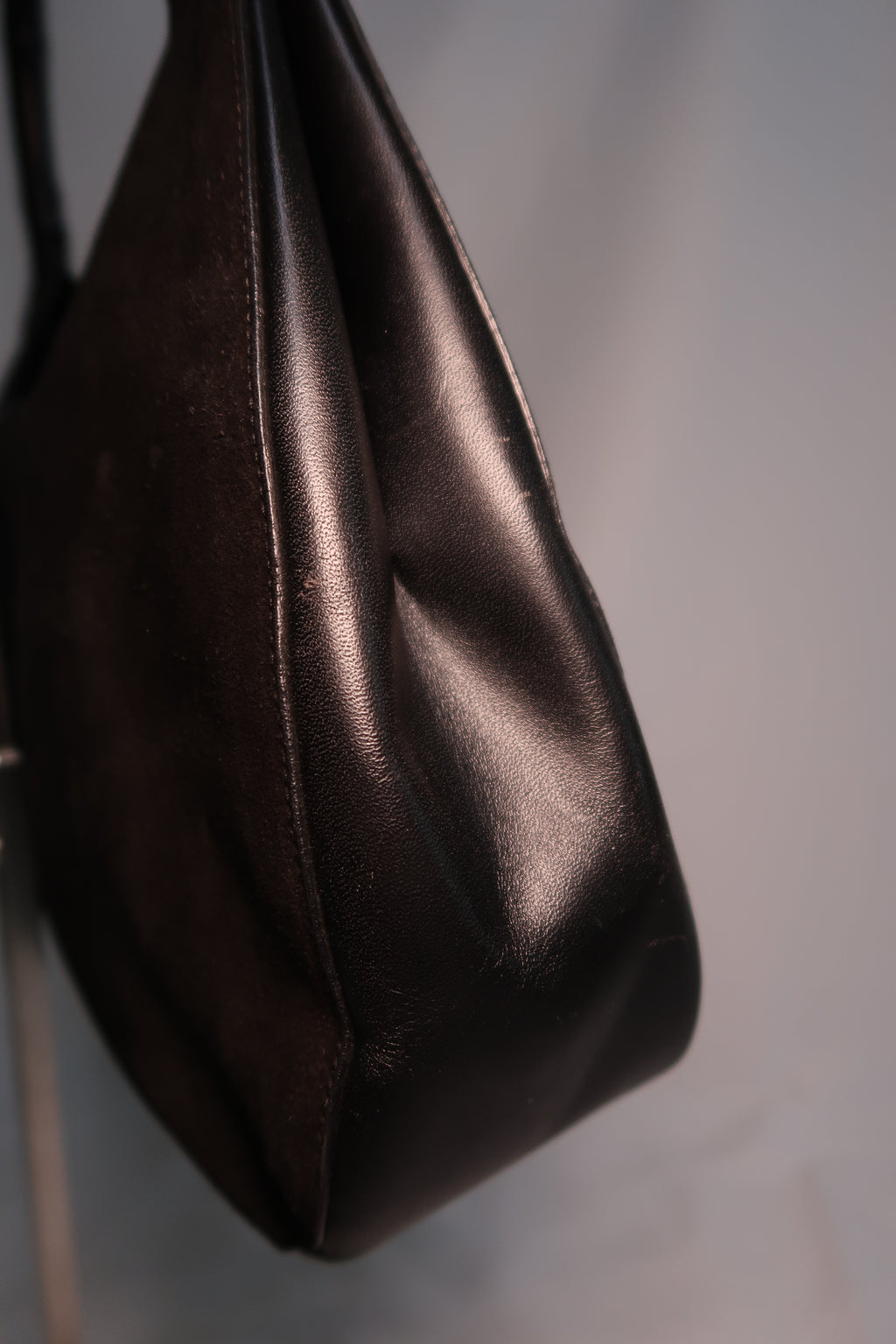 Gucci Bamboo Black Hobo Suede Bag