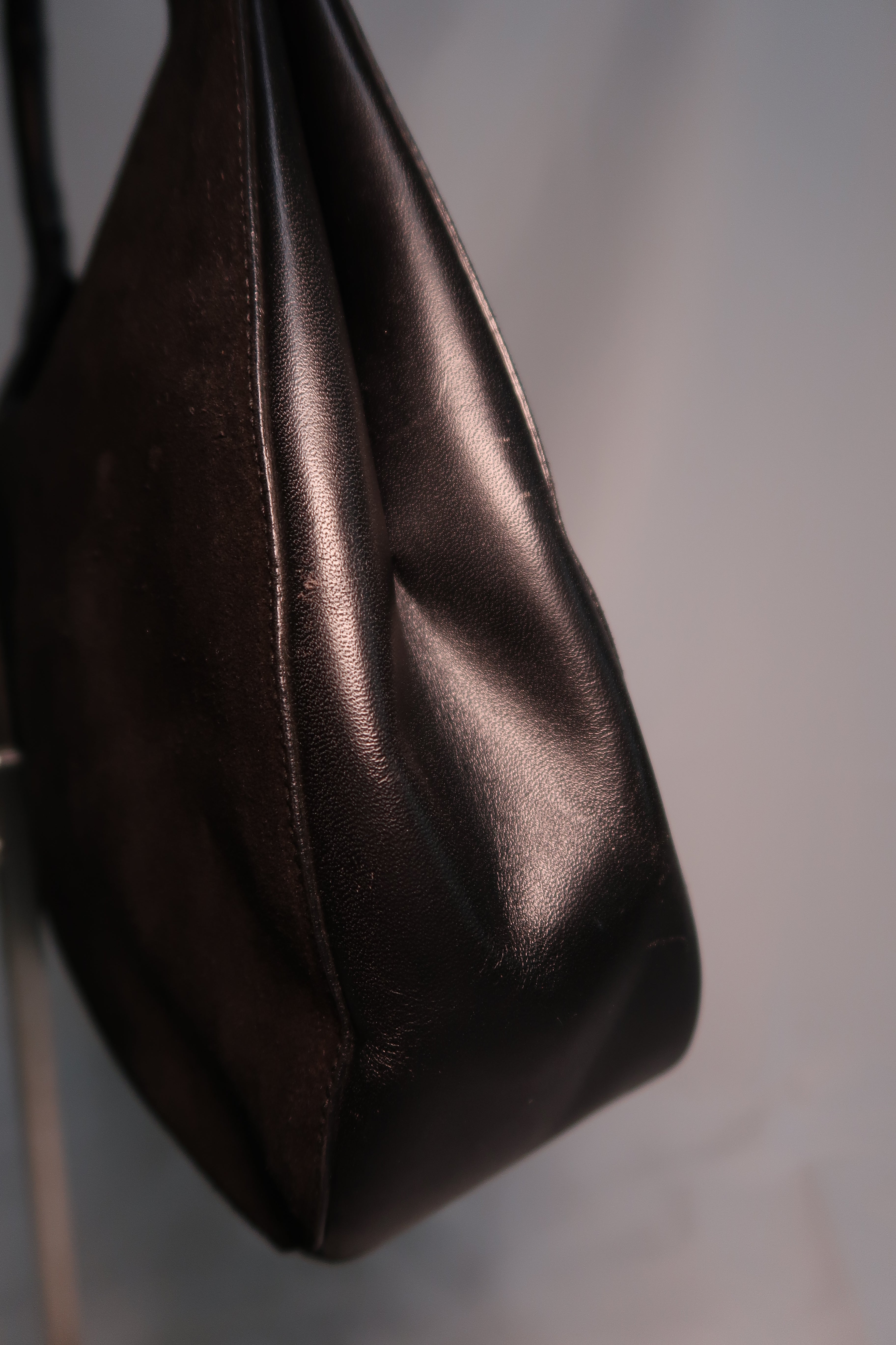 Gucci Bamboo Black Hobo Suede Bag