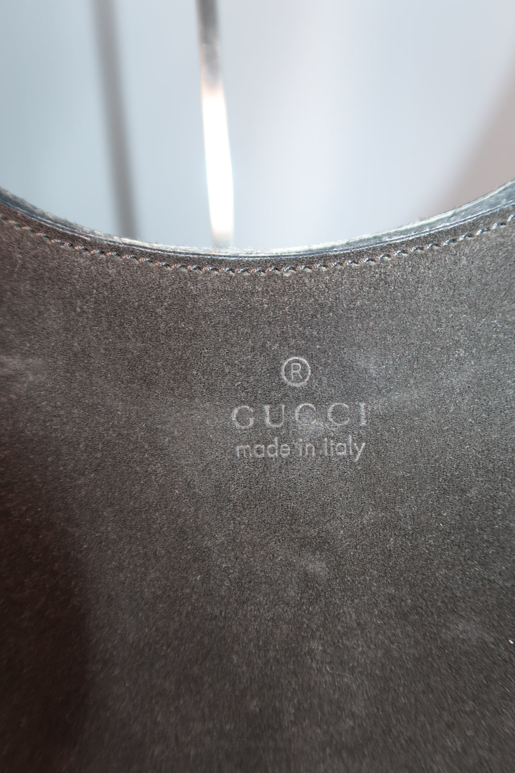 Gucci Bamboo Black Hobo Suede Bag