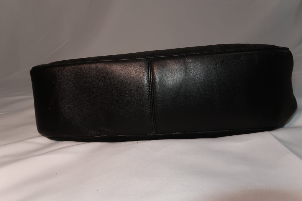 Gucci Bamboo Black Hobo Suede Bag