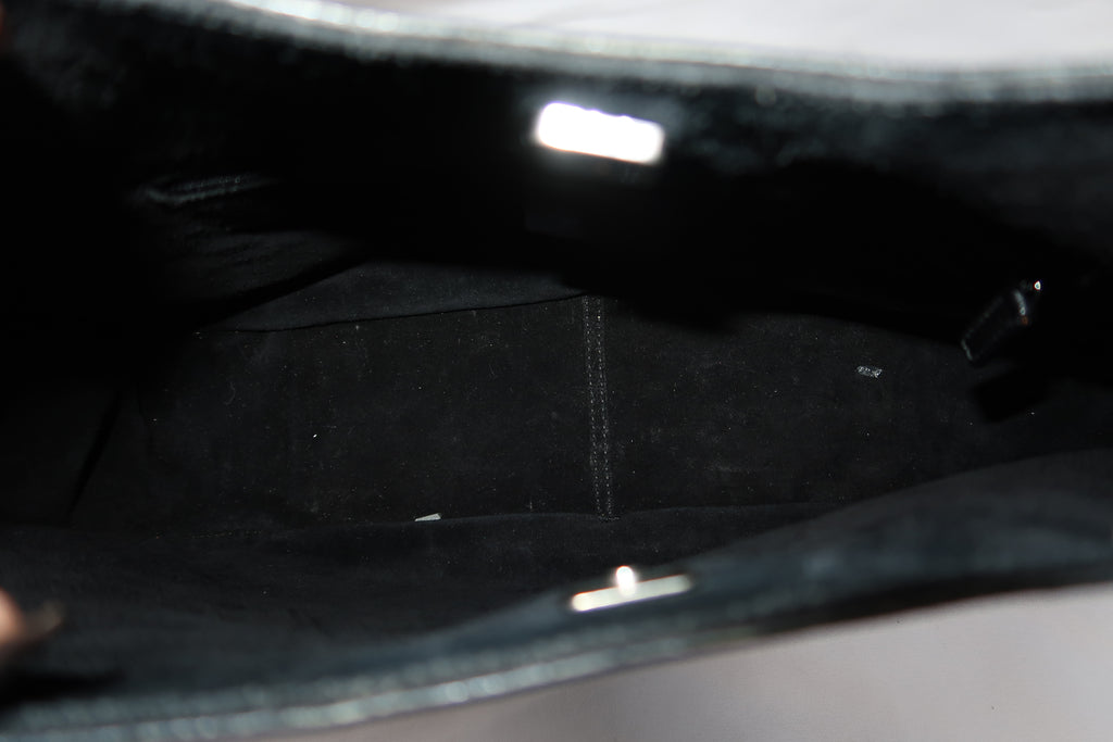 Gucci Bamboo Black Hobo Suede Bag