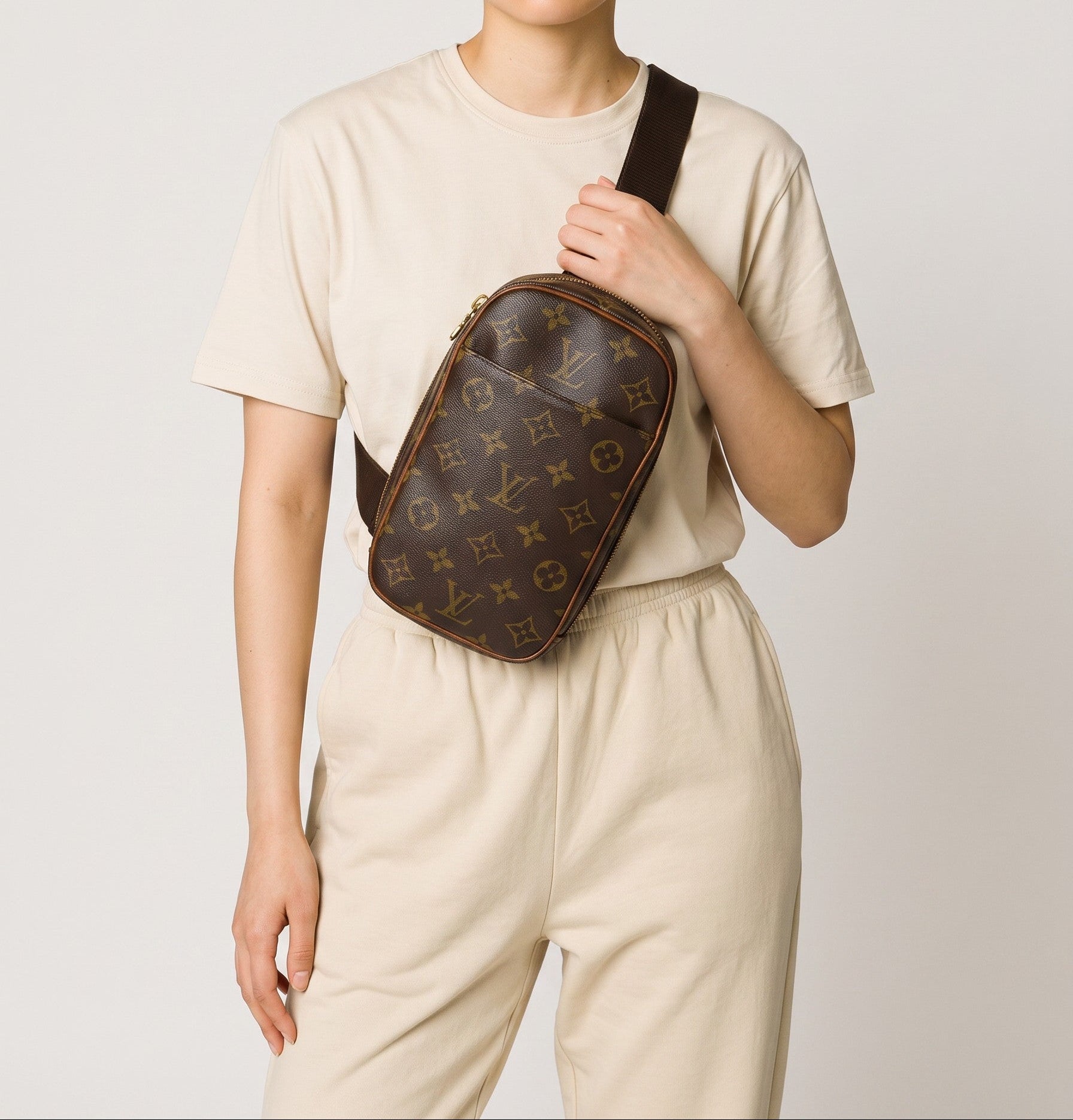 Louis Vuitton Pochette Gange Brown Monogram