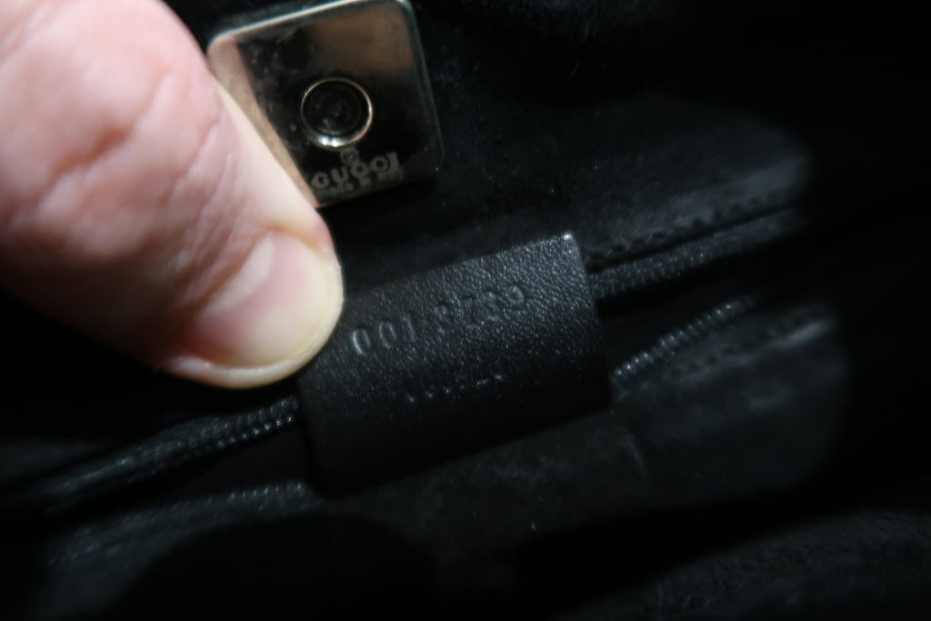 Gucci Bamboo Black Hobo Suede Bag