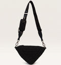 Prada Raffia Black Triangle Bag with Coin Pouch