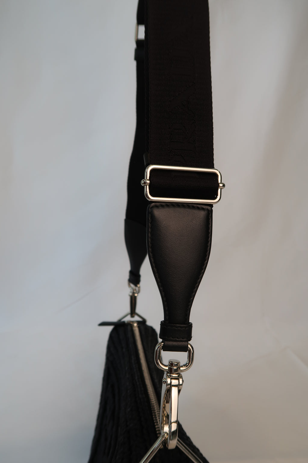 Prada Raffia Black Triangle Bag with Coin Pouch