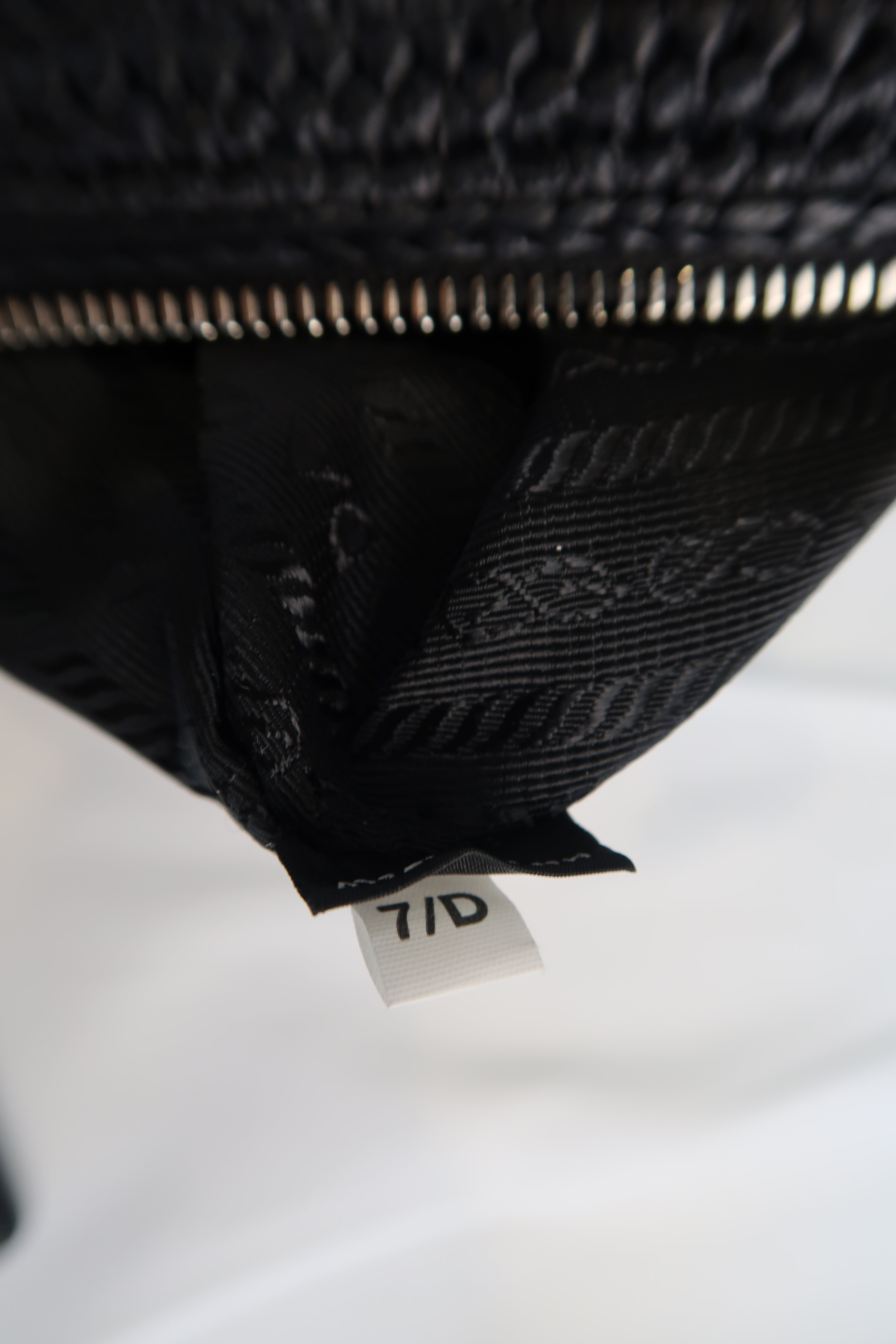 Prada Raffia Black Triangle Bag with Coin Pouch