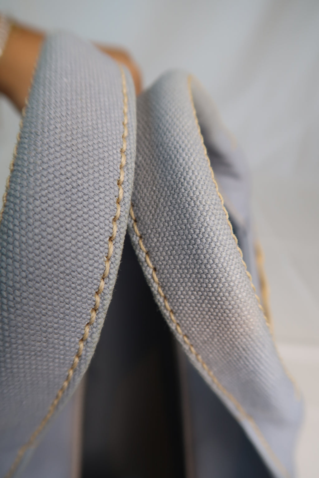 Prada Blue Wicker and Canvas Tote Medium