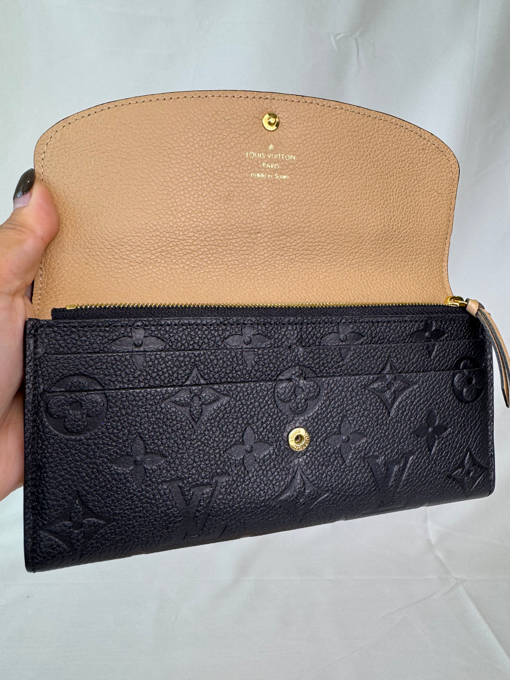Louis Vuitton Emilie Wallet Black Empreinte
