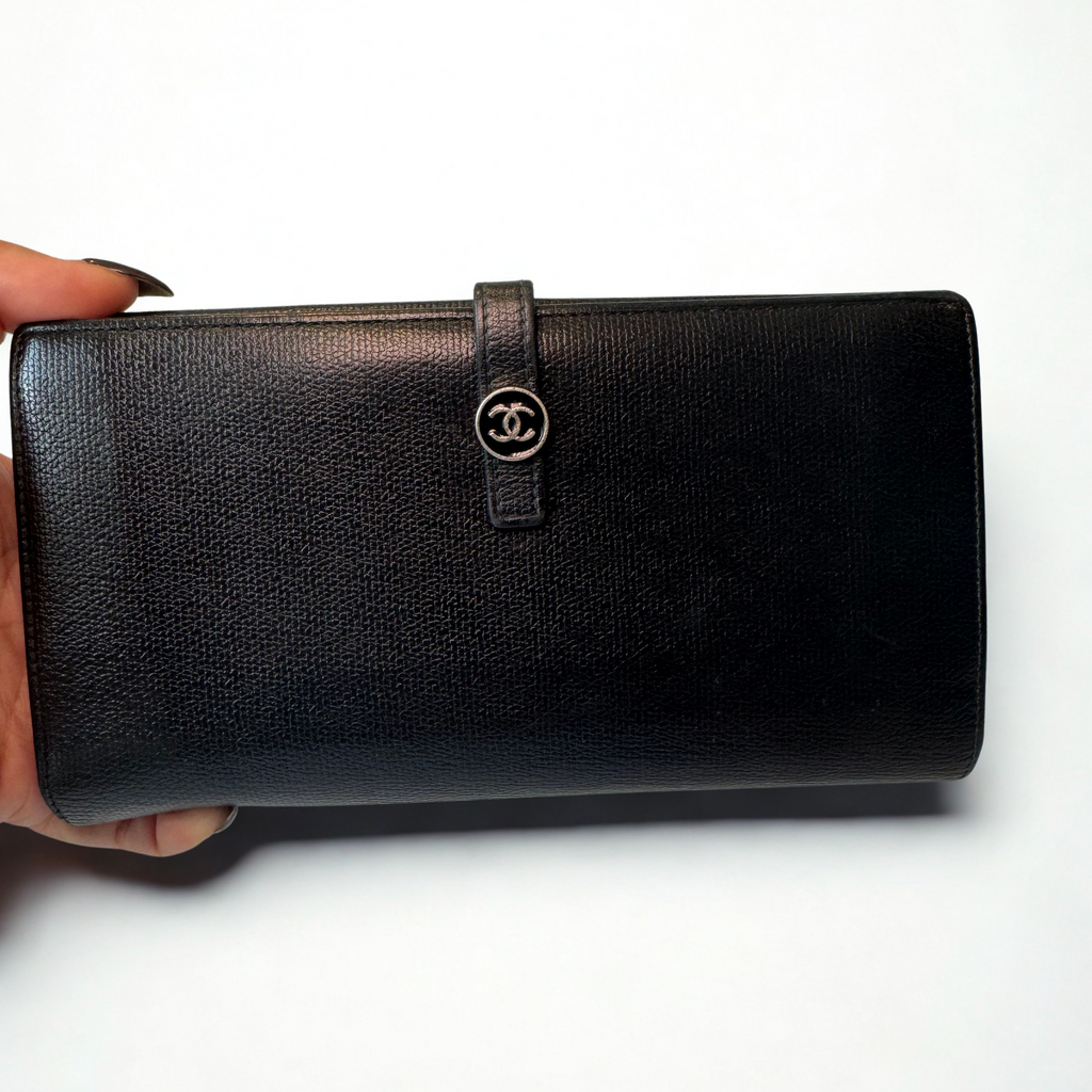Chanel Coco Long Wallet Black Caviar