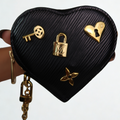 Louis Vuitton "Love Lock" Heart Coin Purse Black Epi