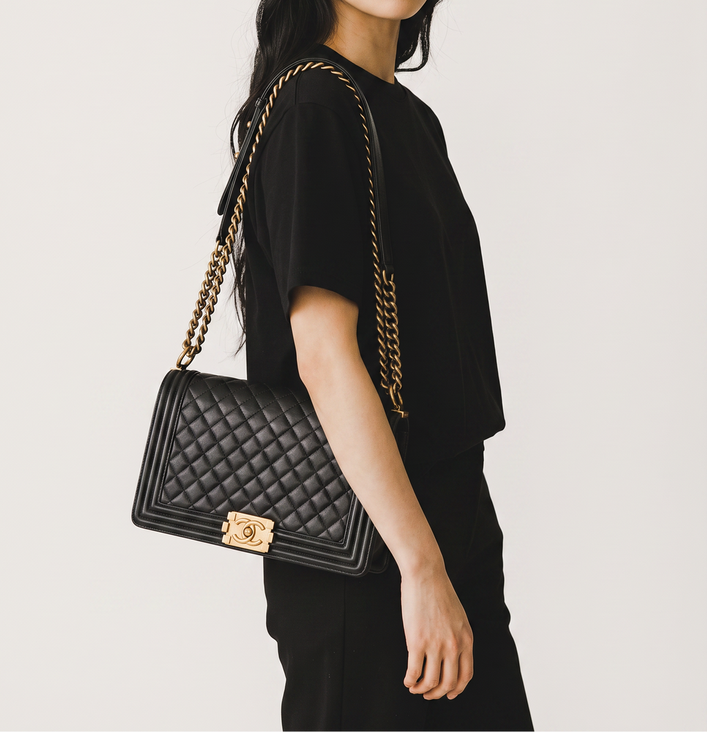Chanel - Medium Boy Bag Black Lambskin